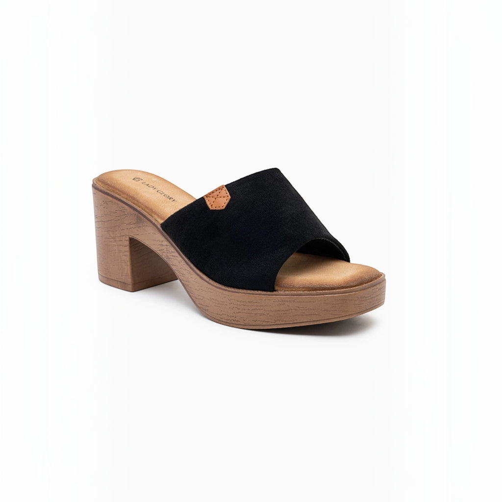 Mules à Talons Blocs Semelle Bois LADY GLORY
