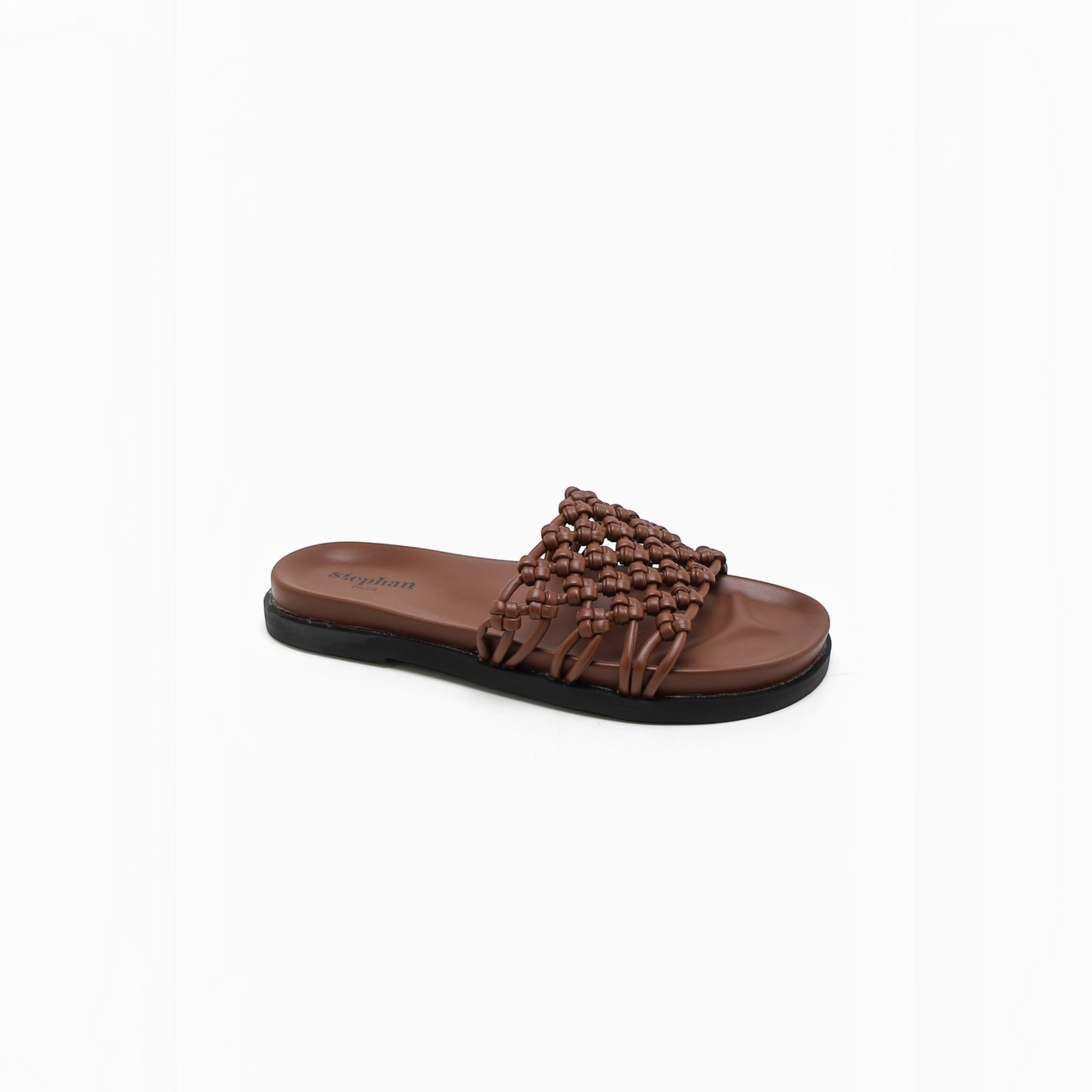 Sandale mule plate effet tressé STEPHAN PARIS