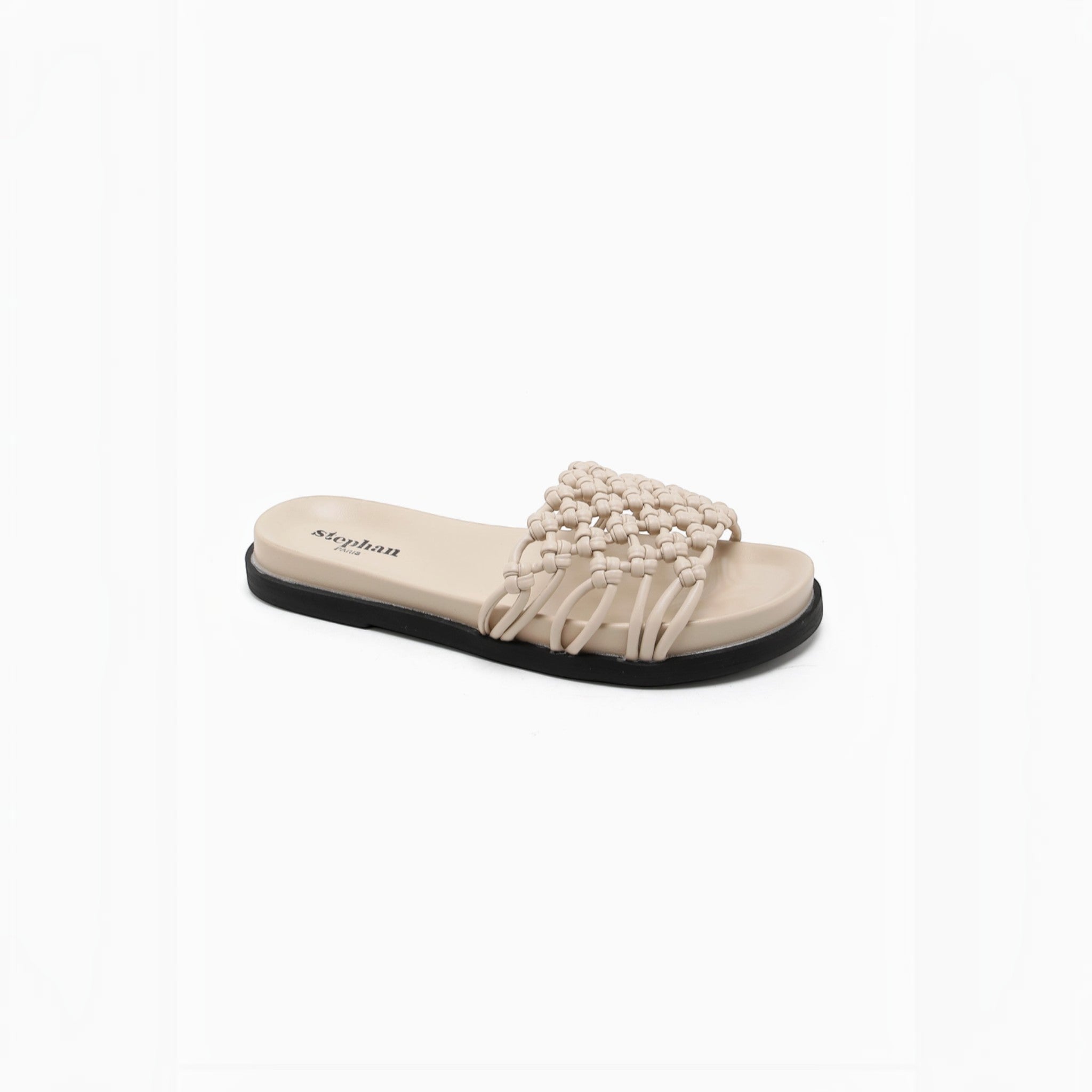 Sandale mule plate effet tressé STEPHAN PARIS
