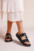 Mules Plates à Brides Croisées et Boucle Métallique - Chaussures - LADY GLORY