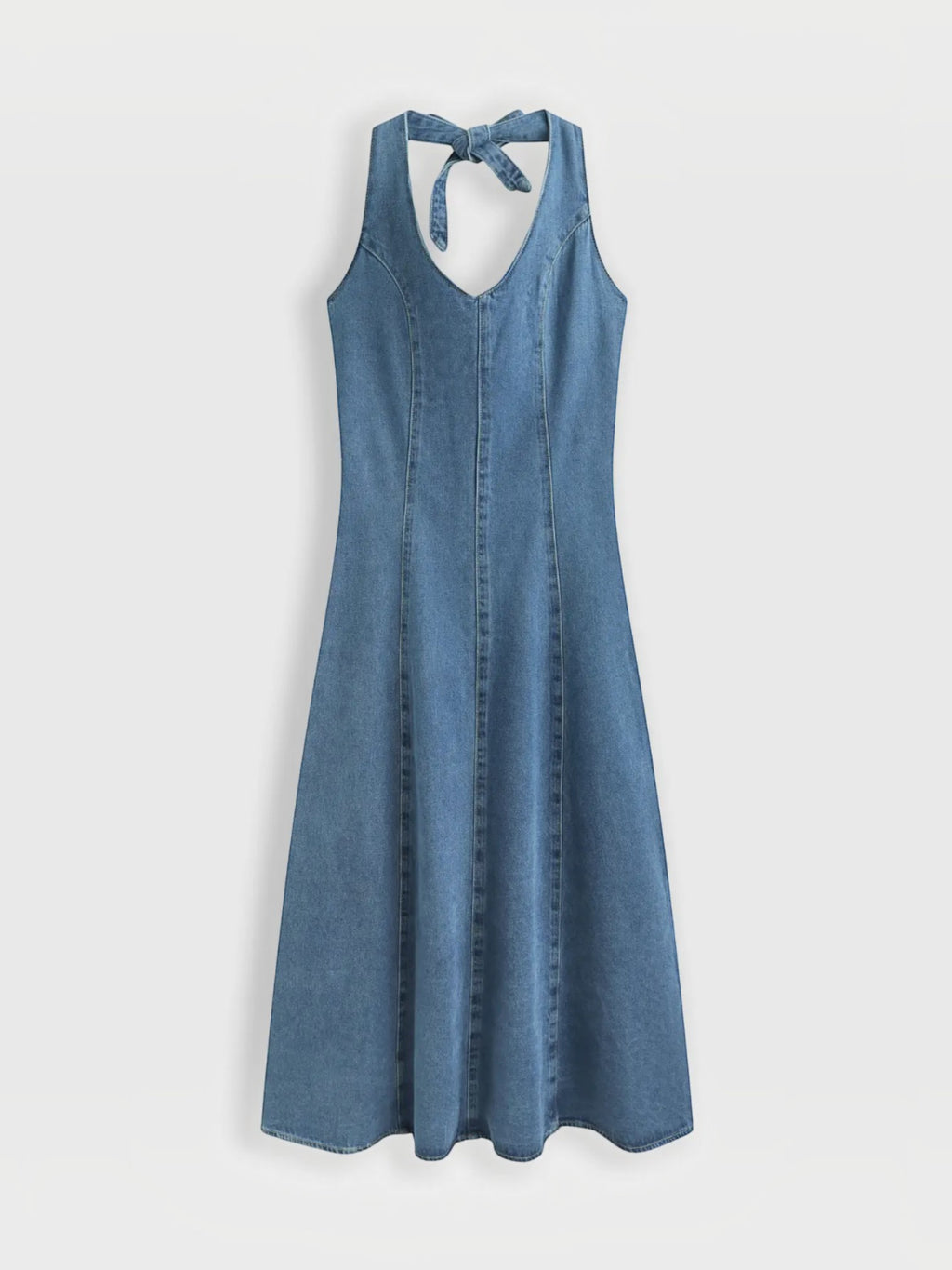 Robe midi dos nu denim COPPEROSE