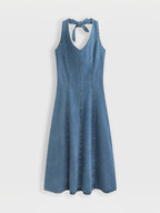 Robe midi dos nu denim COPPEROSE