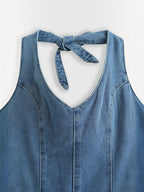 Robe midi dos nu denim COPPEROSE