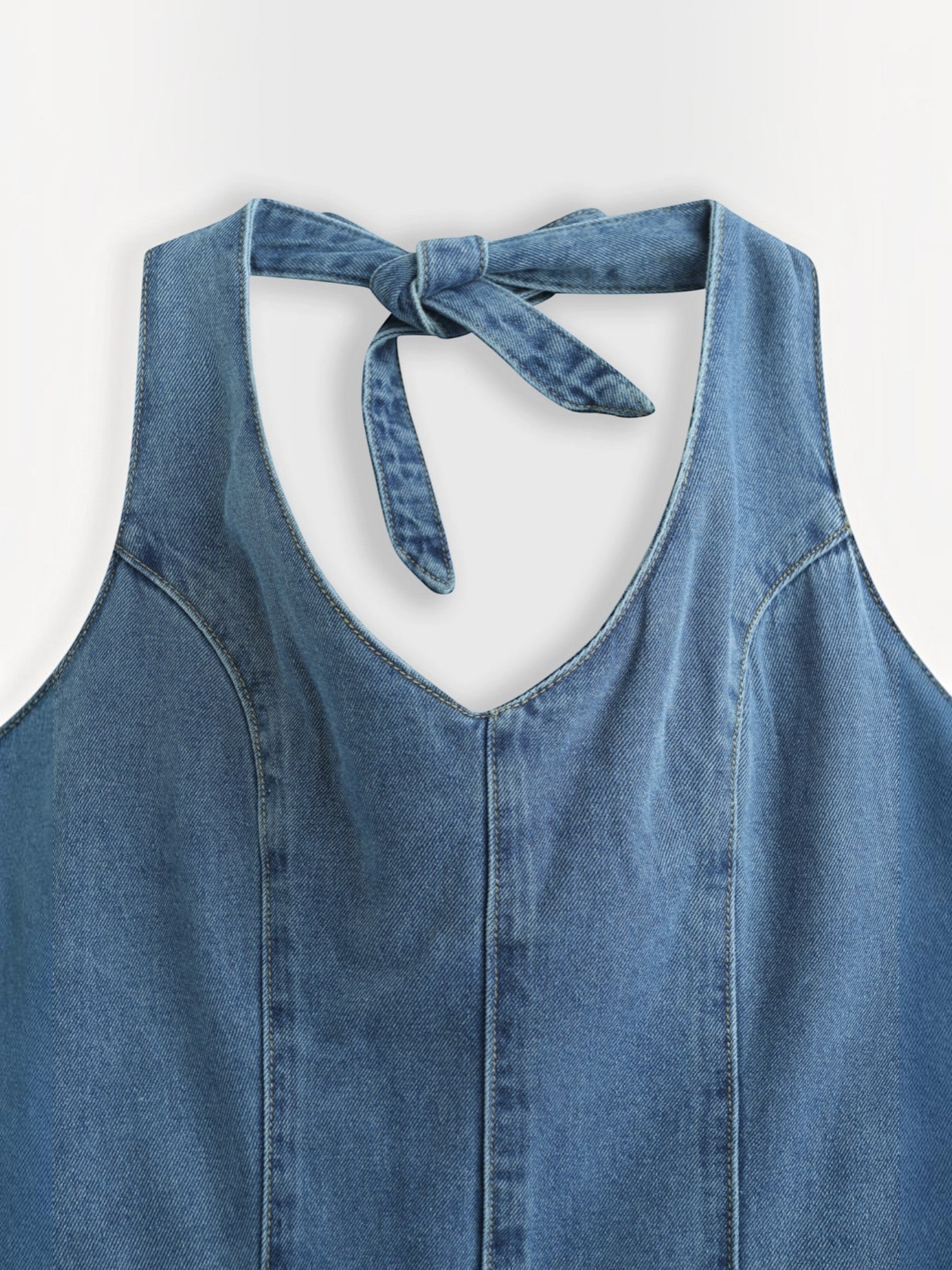 Robe midi dos nu denim COPPEROSE