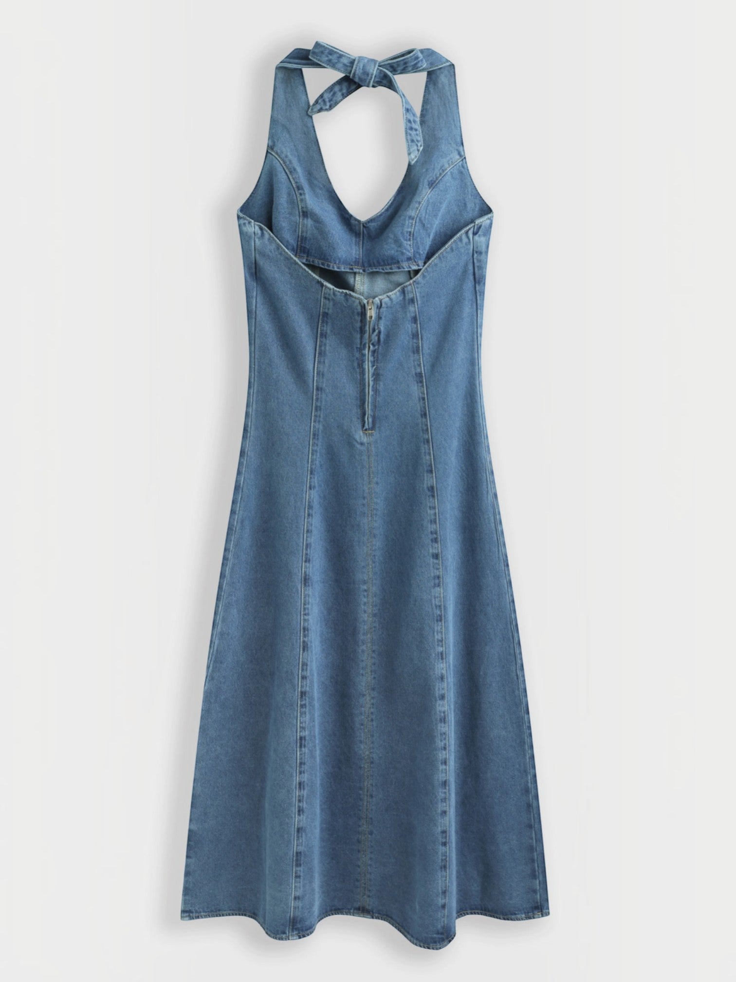 Robe midi dos nu denim COPPEROSE