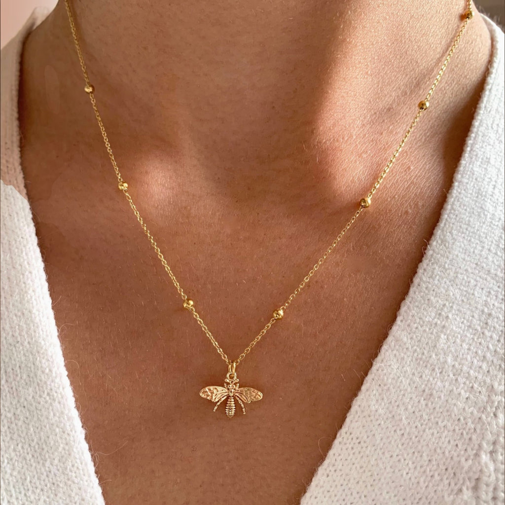 Collier Pendentif Abeille Chaîne Boule VICTOIRE COLLECTION