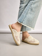 Mules Tressées avec Motif Floral BELLE WOMEN