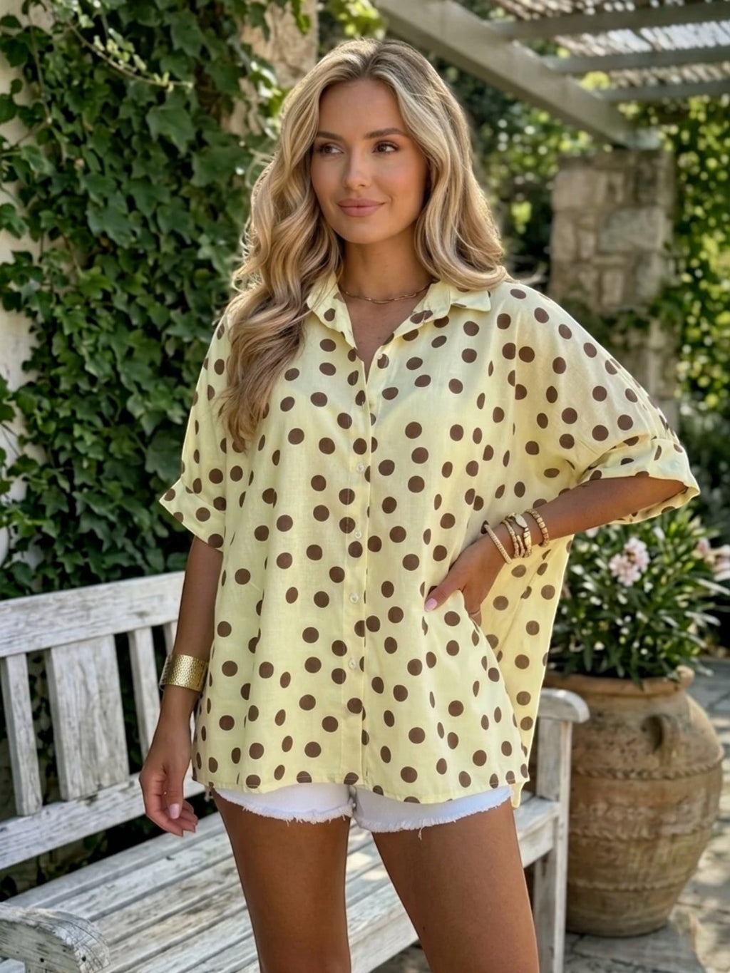 Chemise large à pois 100% Viscose - Chemises - ESTEE BROWN