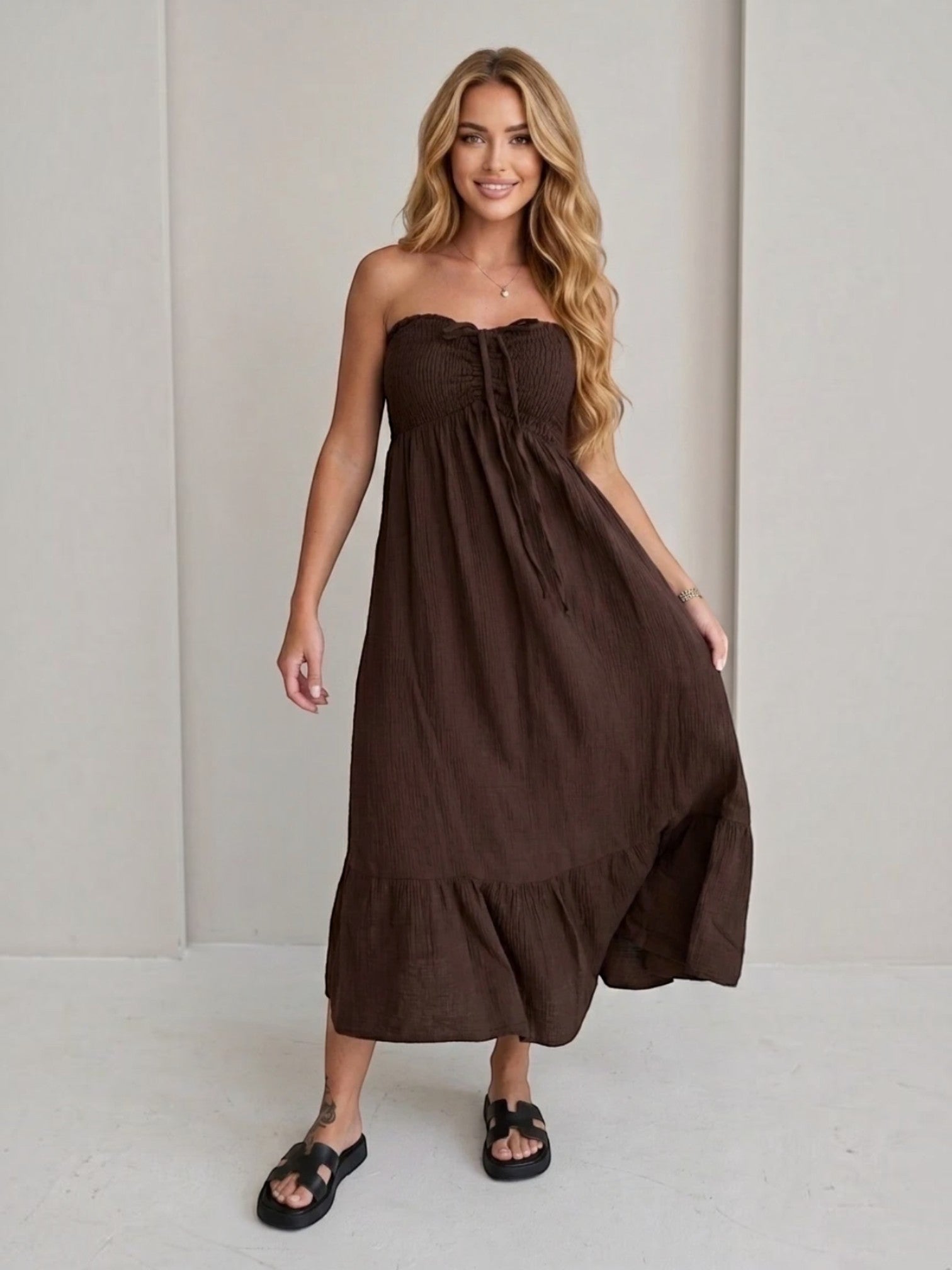 Robe longue gaze de coton ESTEE BROWN
