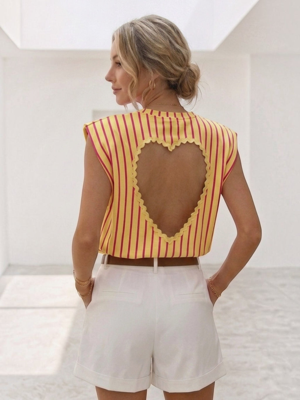 T-shirt rayures épaulettes ESTEE BROWN