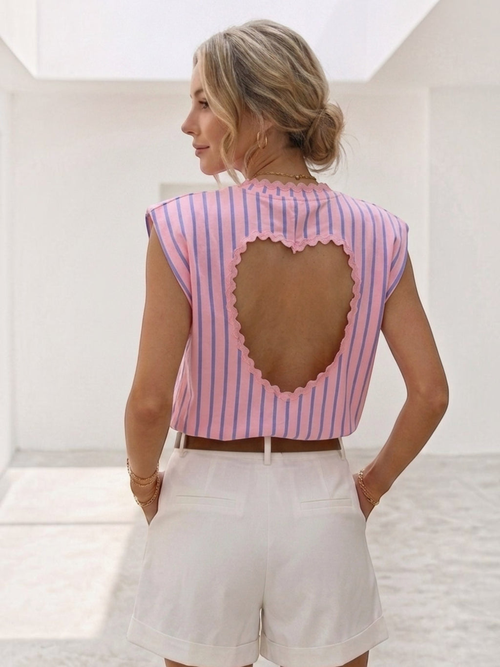 T-shirt rayures épaulettes ESTEE BROWN