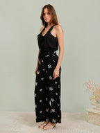 Pantalon en Lin Brodé Lauren LOVIE & CO