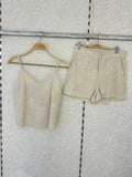 Ensemble débardeur et short brodé en lin mélangé MISS CHARM