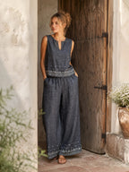 Ensemble top et pantalon chic MISS CHARM