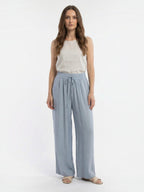 Pantalon large uni avec poches VERA FASHION