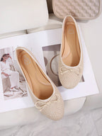 Ballerines noeud toile brillante