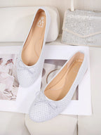 Ballerines noeud toile brillante