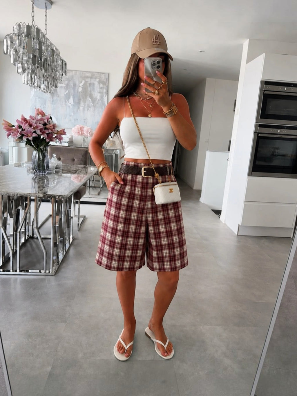 Short Bermuda Carreaux avec ceinture et poches ISSYMA