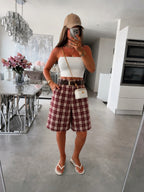Short Bermuda Carreaux avec ceinture et poches ISSYMA