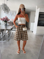 Short Bermuda Carreaux avec ceinture et poches ISSYMA