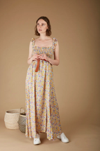 Robe longue fluide imprimé fleuri CAMILLE ANDY & LUCY