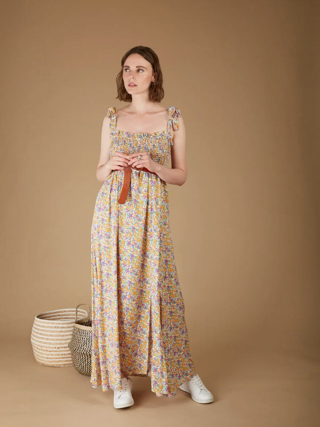 Robe longue fluide imprimé fleuri CAMILLE ANDY & LUCY