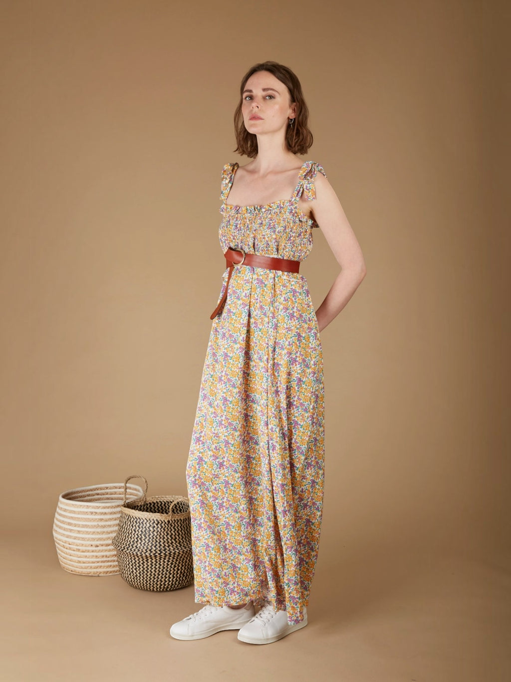 Robe longue fluide imprimé fleuri CAMILLE ANDY & LUCY