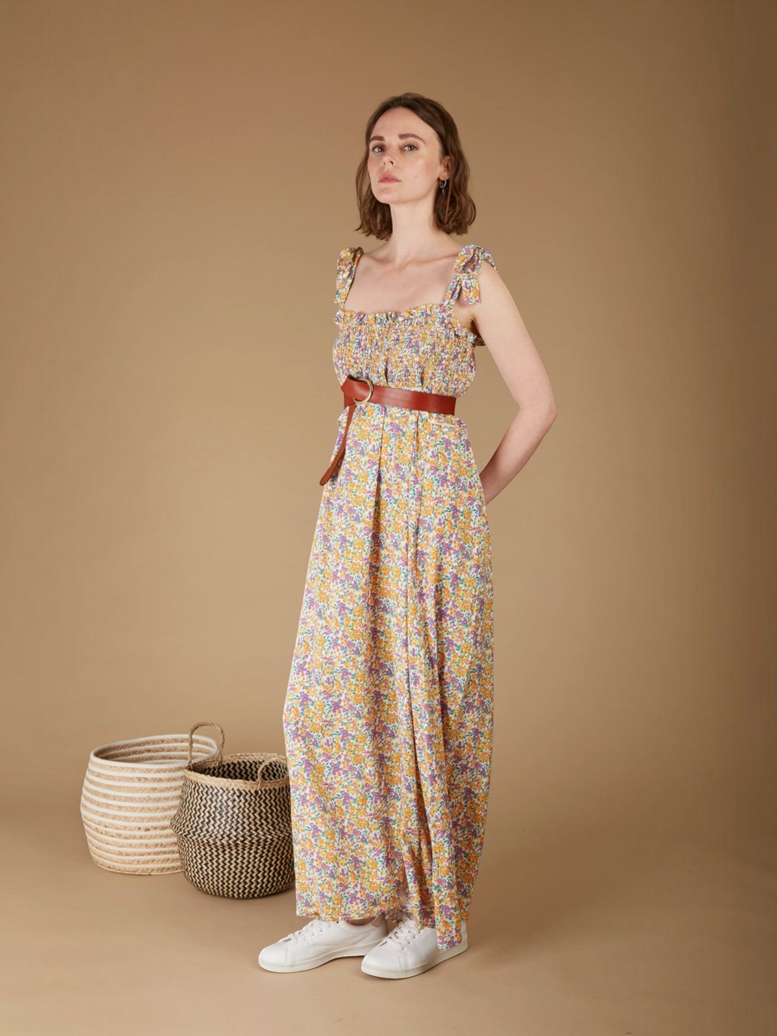 Robe longue fluide imprimé fleuri CAMILLE ANDY & LUCY