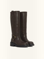 Botte Mi-Haute Biker Simili Cuir à Boucle STEPHAN PARIS
