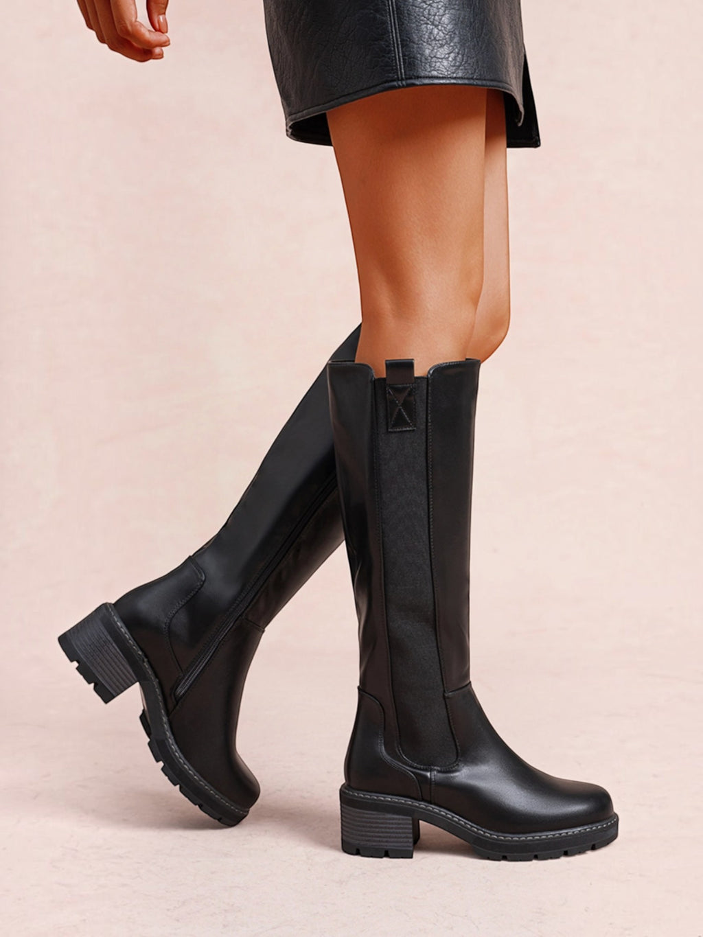 Bottes Hautes Femme à Talon Épais Suédine LADY GLORY