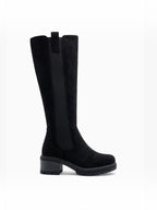 Bottes Hautes Femme à Talon Épais Suédine LADY GLORY