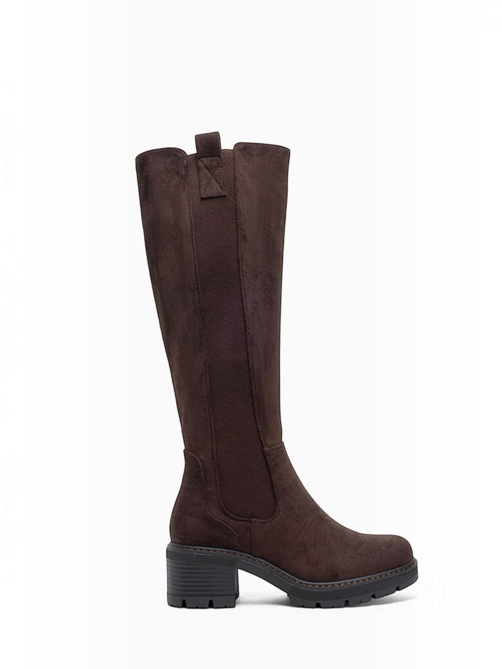 Bottes Hautes Femme à Talon Épais Suédine LADY GLORY