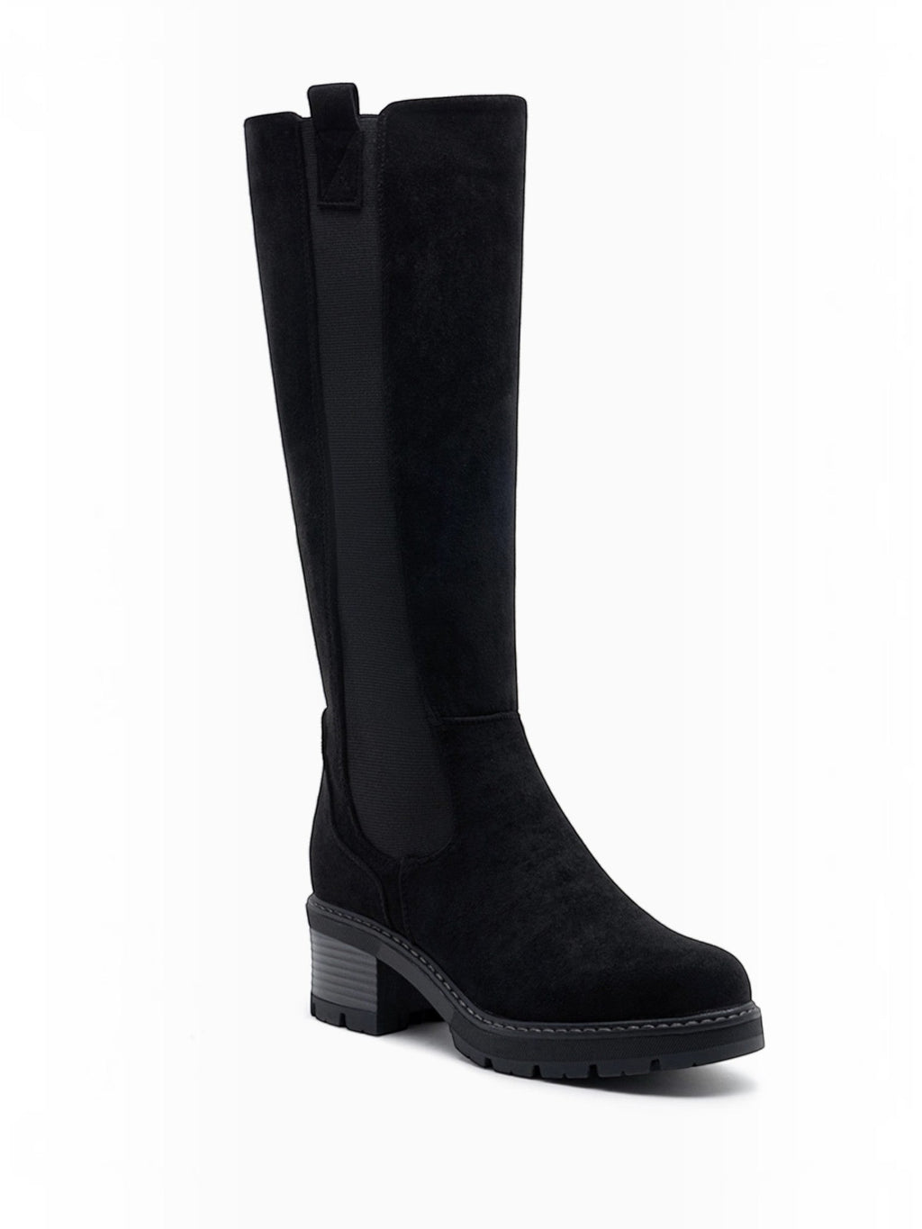 Bottes Hautes Femme à Talon Épais Suédine LADY GLORY