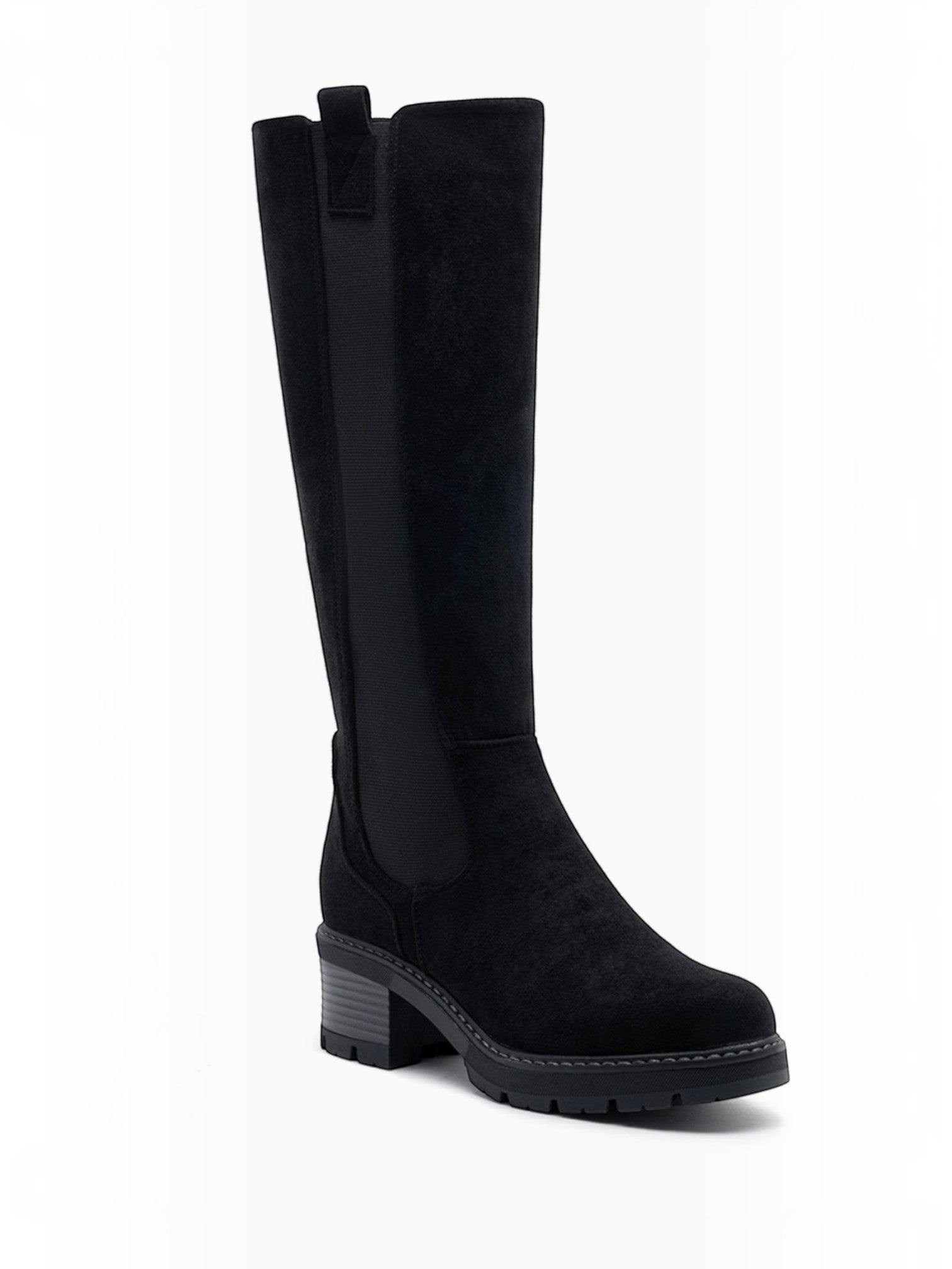 Bottes Hautes Femme à Talon Épais Suédine LADY GLORY