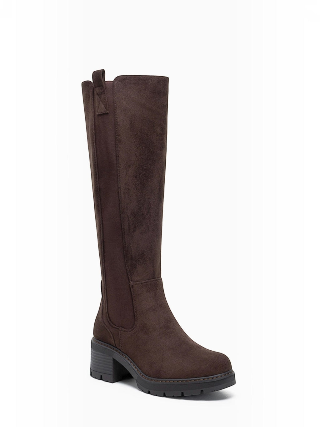 Bottes Hautes Femme à Talon Épais Suédine LADY GLORY