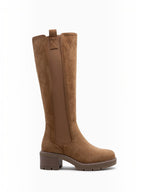 Bottes Hautes Femme à Talon Épais Suédine LADY GLORY