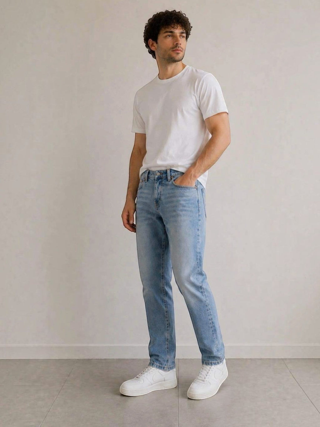 Jean Tapered Fit 100% Coton Homme FIVE EVER