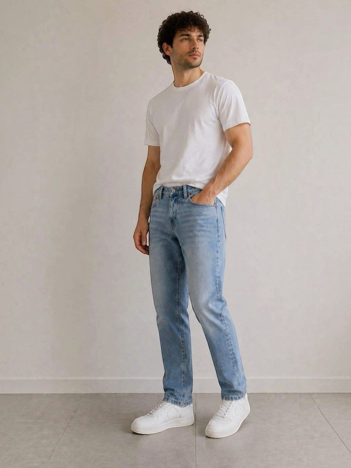 Jean Tapered Fit 100% Coton Homme FIVE EVER