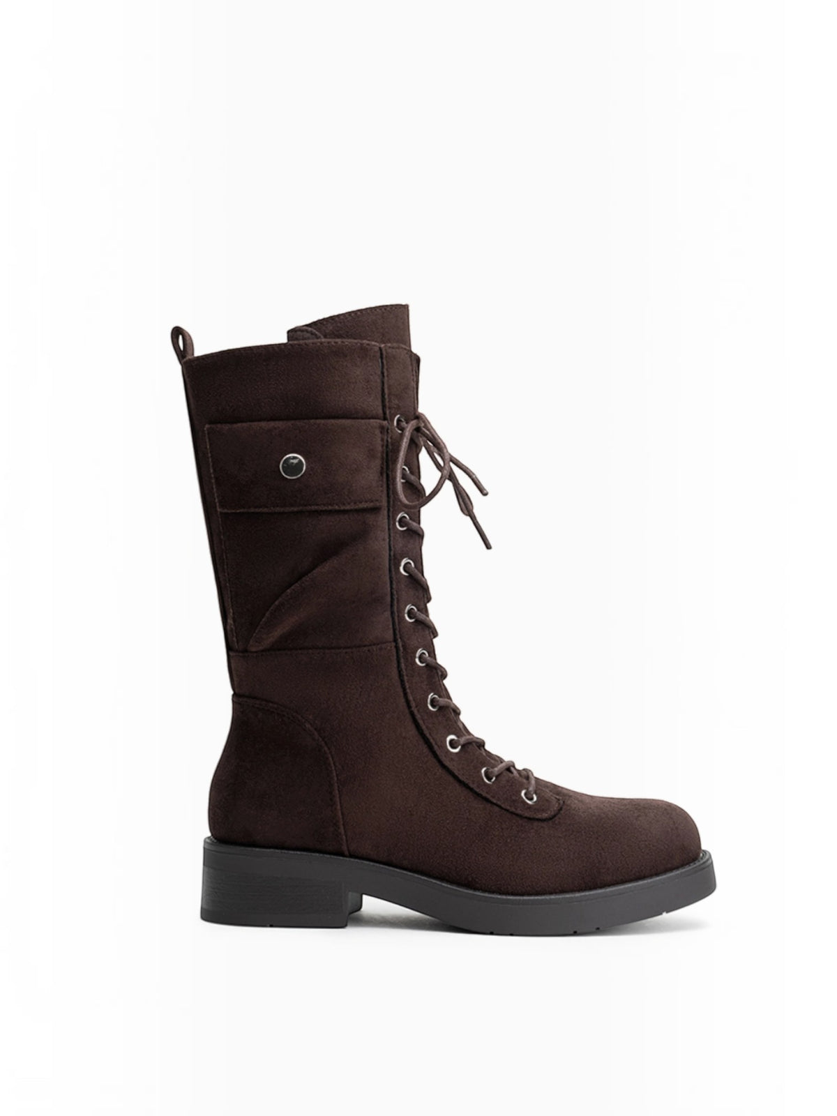 Bottes Mi-Hautes Style Rangers à Lacets en Suédine LADY GLORY