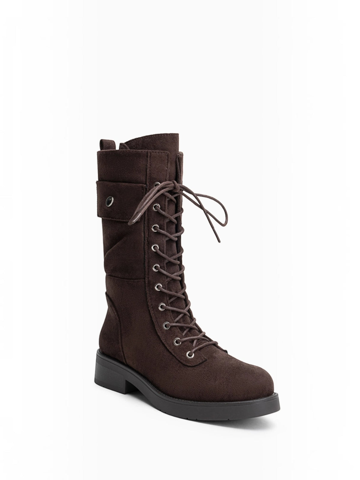 Bottes Mi-Hautes Style Rangers à Lacets en Suédine LADY GLORY