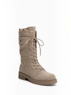 Bottes Mi-Hautes Style Rangers à Lacets en Suédine LADY GLORY