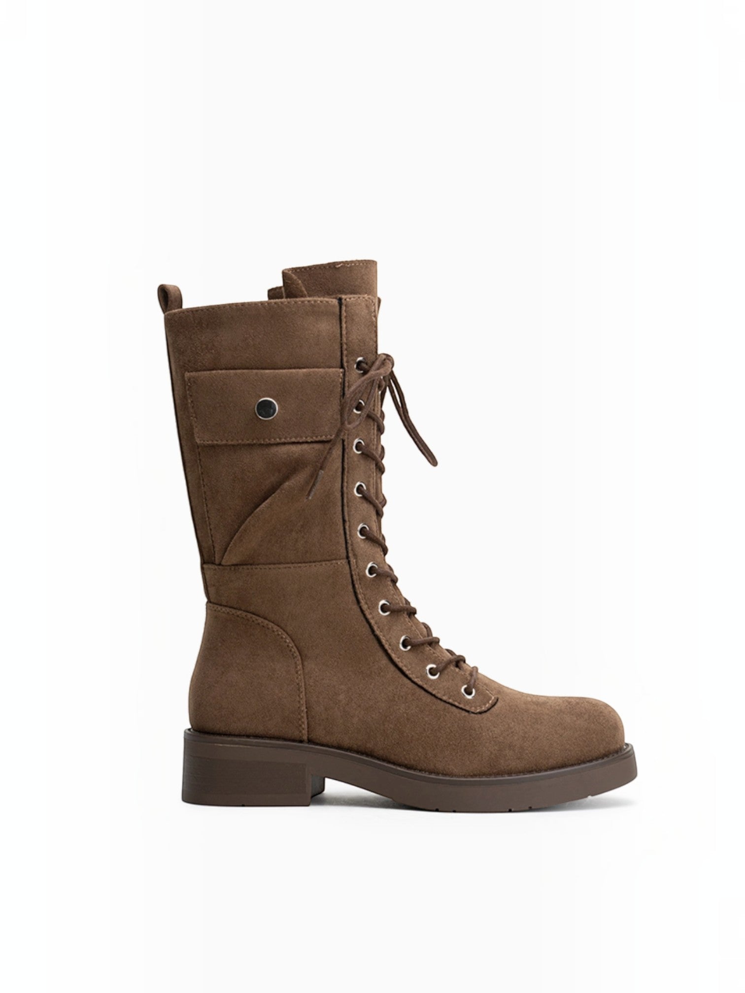 Bottes Mi-Hautes Style Rangers à Lacets en Suédine LADY GLORY