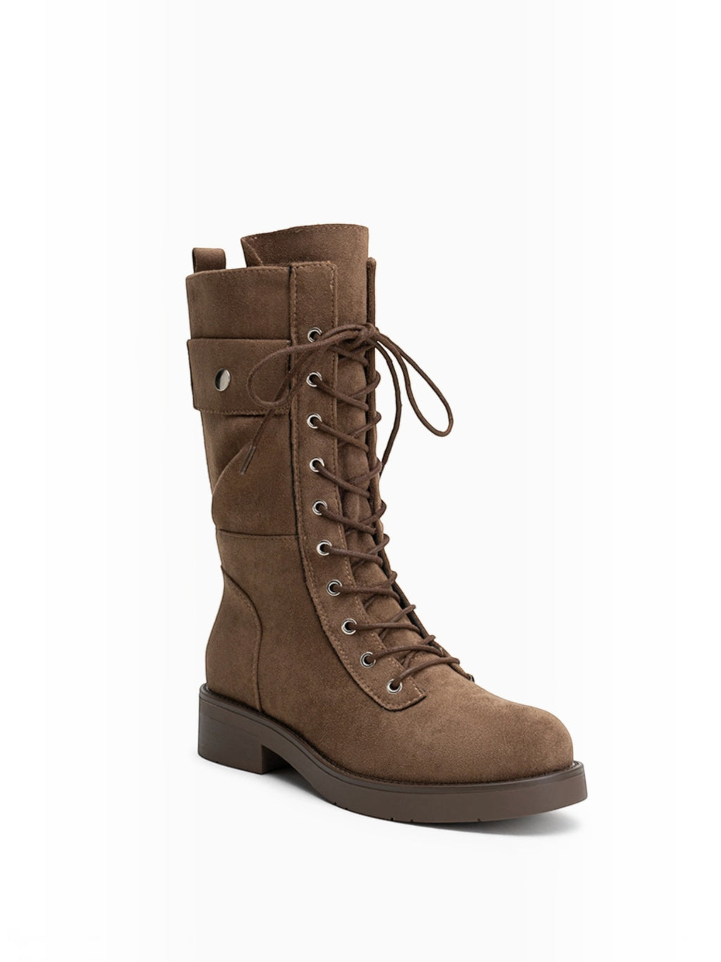 Bottes Mi-Hautes Style Rangers à Lacets en Suédine LADY GLORY