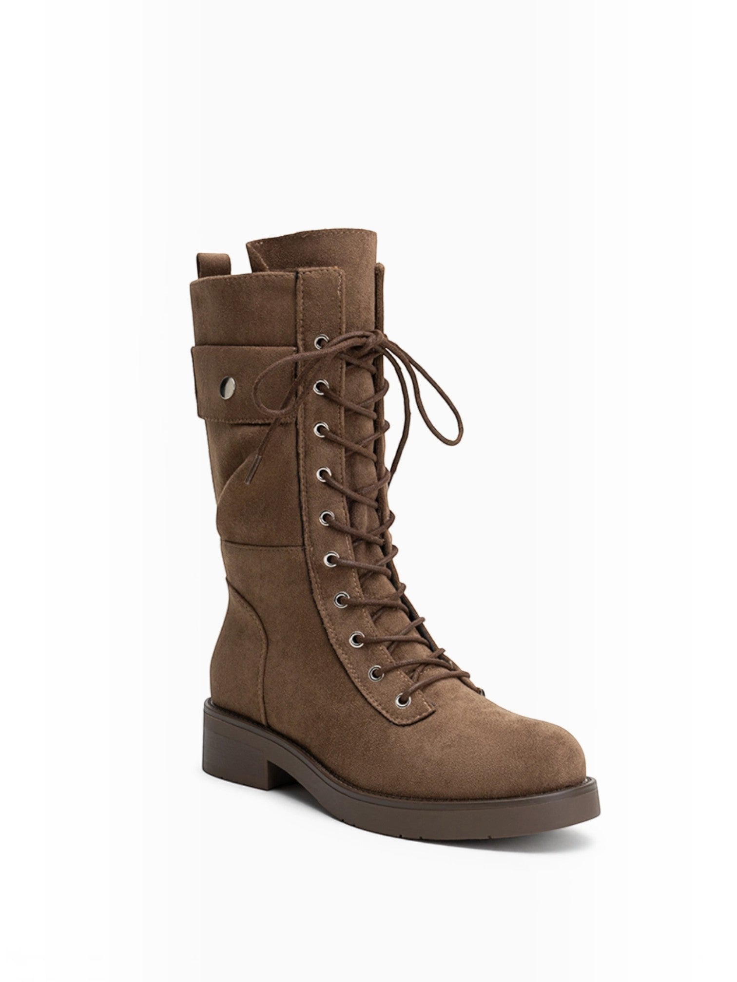 Bottes Mi-Hautes Style Rangers à Lacets en Suédine LADY GLORY