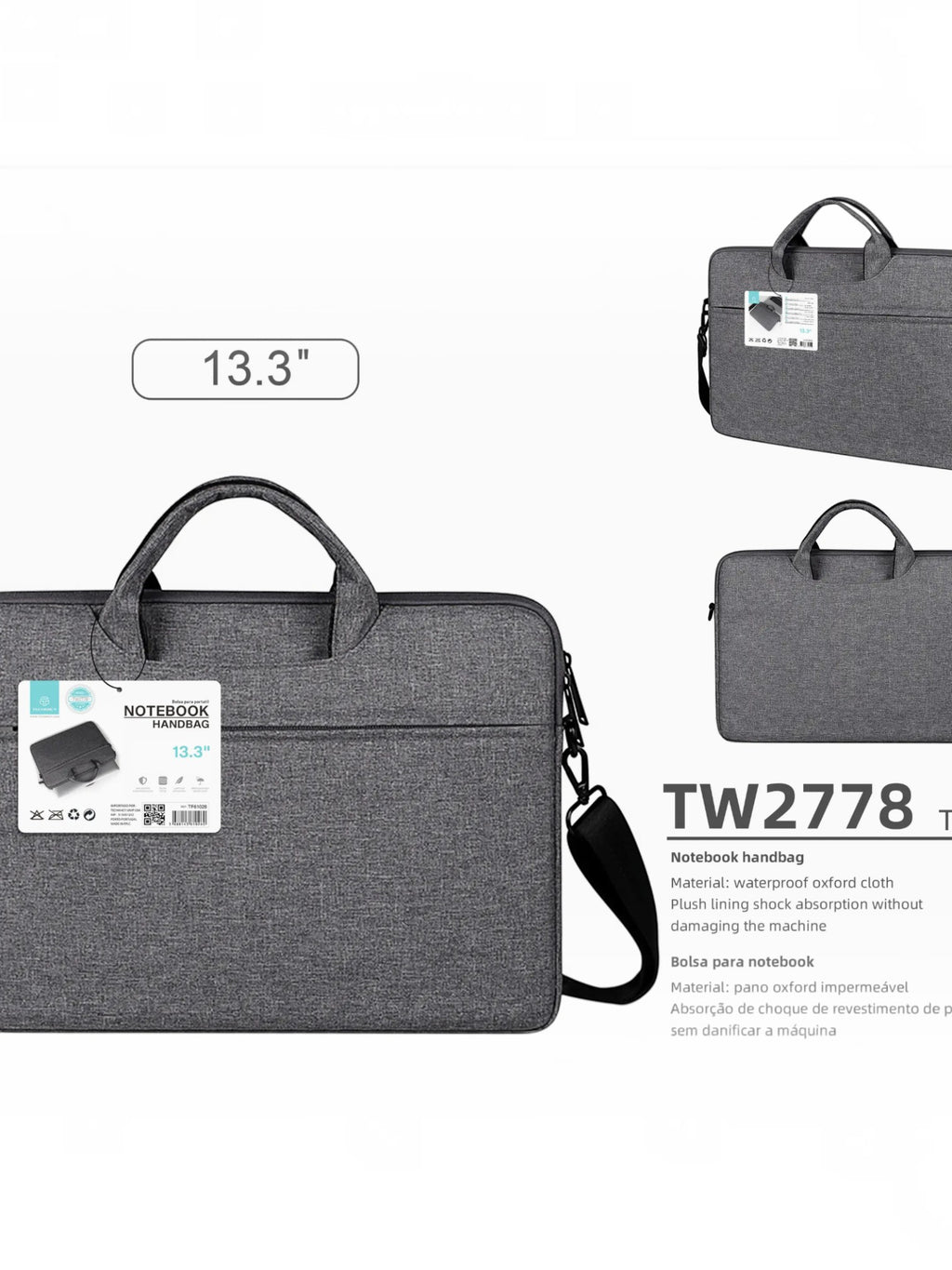 Étui ordinateur portable 13 pouces avec sac de transport TECHANCY
