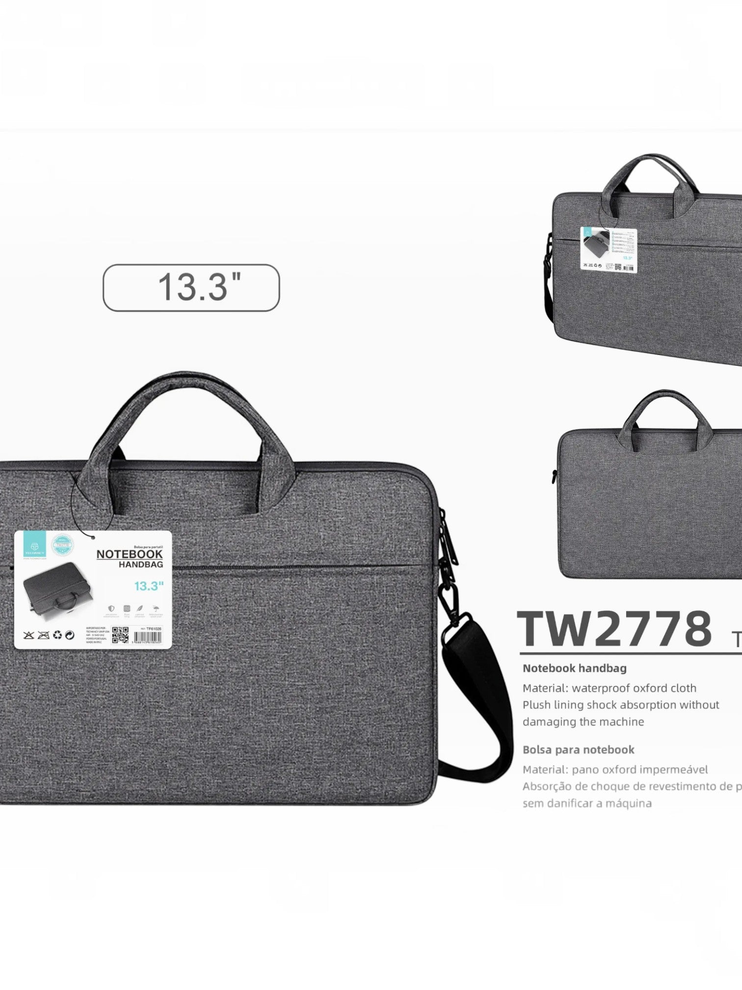 Étui ordinateur portable 13 pouces avec sac de transport TECHANCY