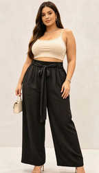 Pantalon Curvy Grande Taille Stretch à Taille Élastique avec Poches 2W