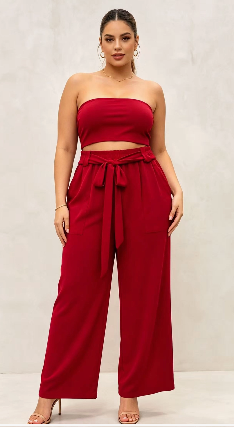 Pantalon Curvy Grande Taille Stretch à Taille Élastique avec Poches 2W
