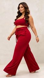 Pantalon Curvy Grande Taille Stretch à Taille Élastique avec Poches 2W
