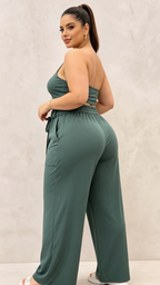 Pantalon Curvy Grande Taille Stretch à Taille Élastique avec Poches 2W